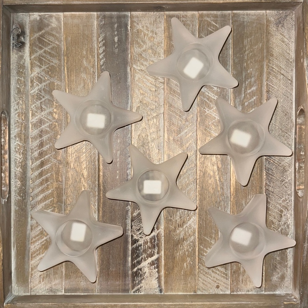Crate & Barrel Star tealight frost x6